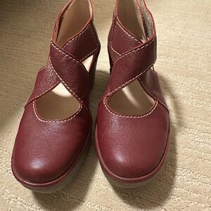 Fly London Burgundy Leather Shoes